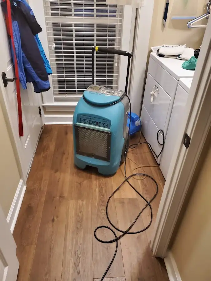 Commercial dehumidifier deployed for Flood Damage Cleanup in Bayville